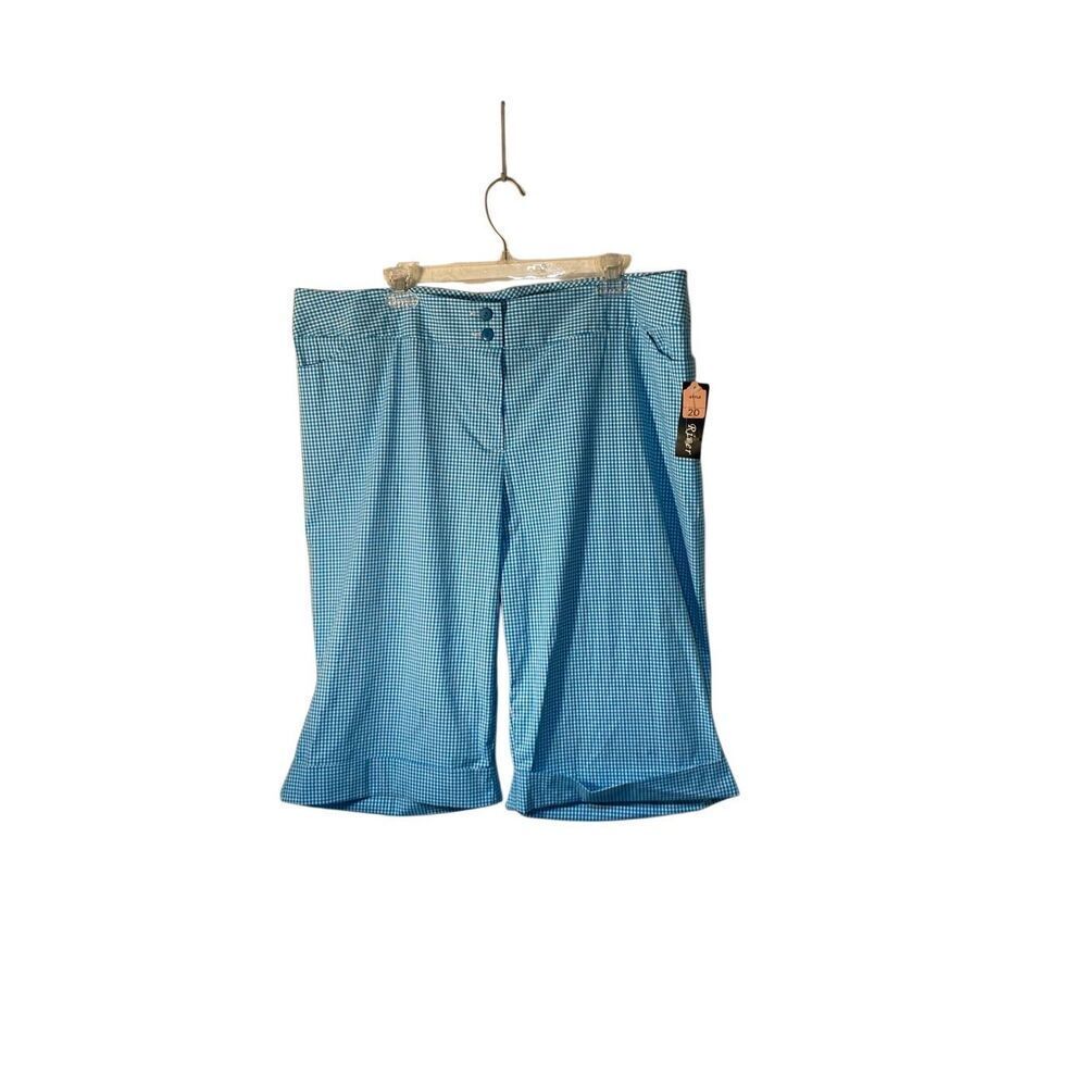 NWT, Glen River women’s plus size blue and white gingham capris 20